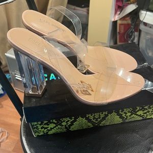 Clear Block Heel Shoes